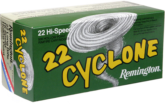 Remington 22 Cyclone .22 Long Rifle 36 Grain Hollow Point Brass Cased Rimfire Ammunition
