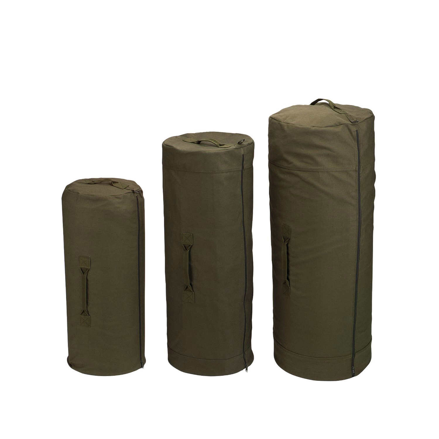 canvas duffle bag with zipper