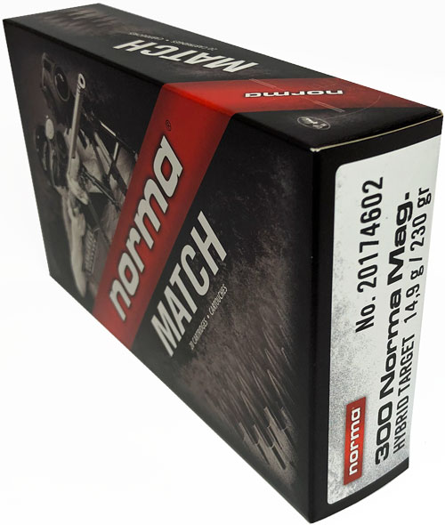 Norma Match Ammunition .300 Norma Magnum 230 Grain Berger Hybrid Brass Cased Centerfire Rifle Ammunition