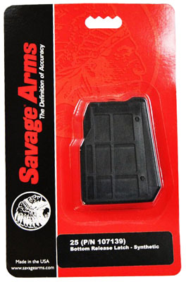Savage Model 25 Rifle Magazine .22 Hornet 4 Rounds Synthetic Black Finish 55222 for sale online 