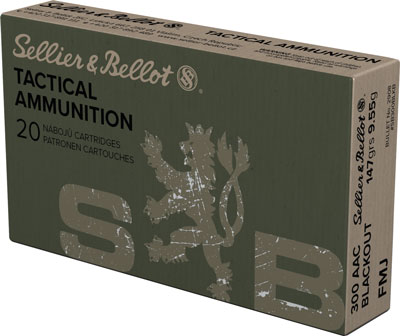 Sellier & Bellot 300 Blackout 147 Grain Full Metal Jacket Rifle Ammunition