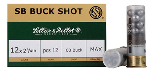 Sellier & Bellot SB 12 Gauge 27 Pellet 2.75in Shotgun Buckshot Ammunition