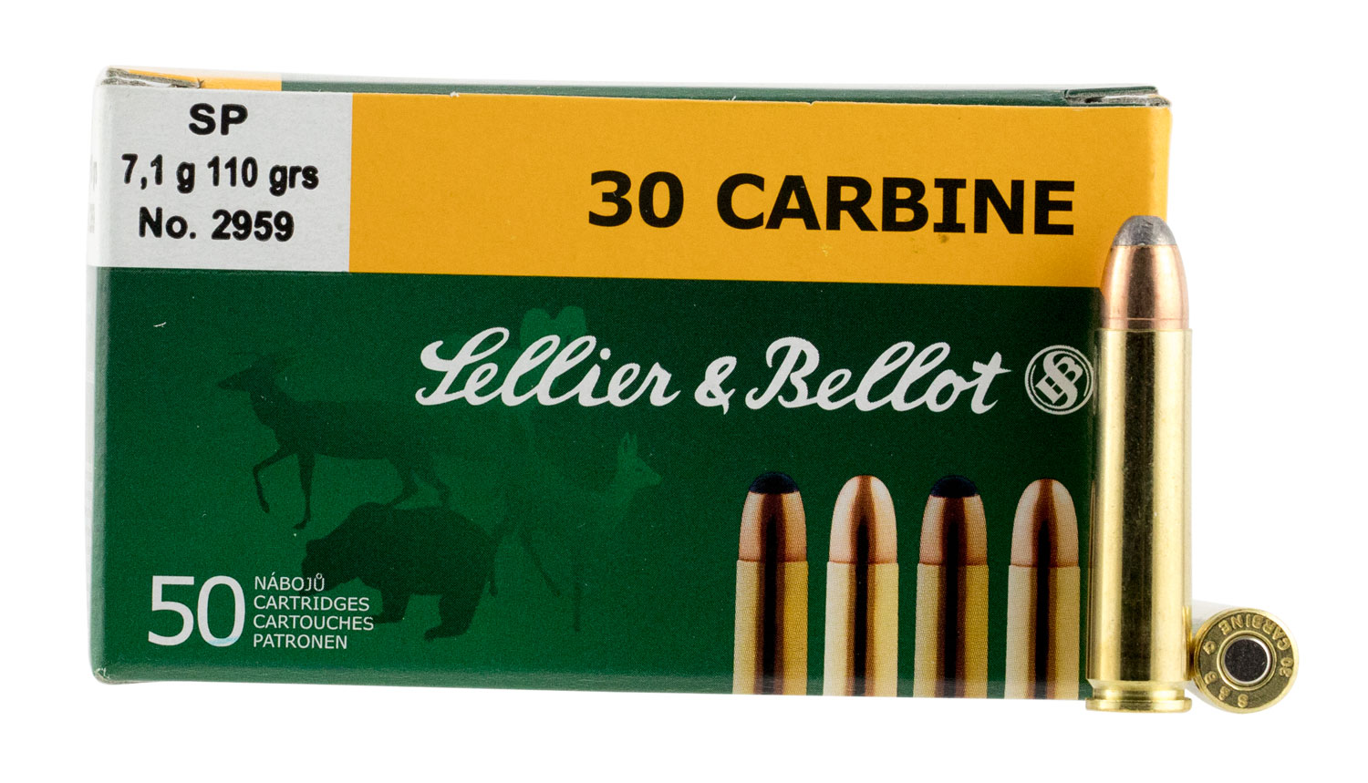 Sellier & Bellot 30 Carbine 110 Grain Soft Point Rifle Ammunition