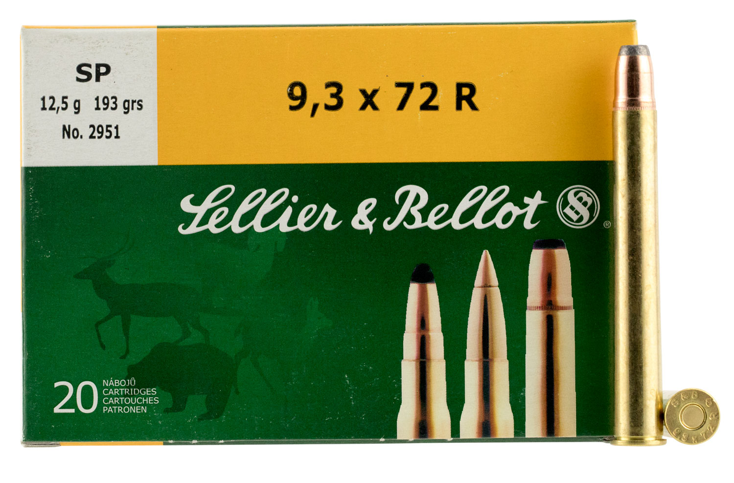 Sellier & Bellot 9.3x72R 193 Grain Soft Point Rifle Ammunition