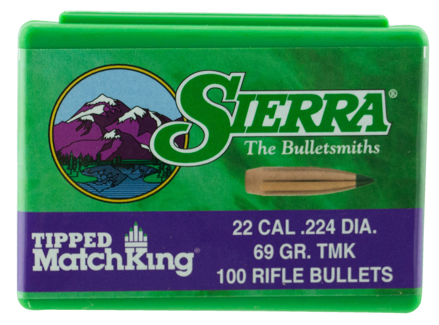 Sierra .22 Caliber 69 Grain Tipped MatchKing 100 Rifle Bullets