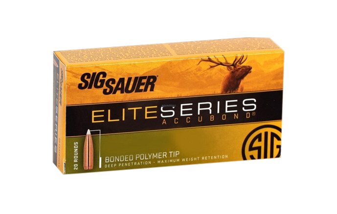 SIG SAUER Elite Accubond 7mm Remington Magnum 160 Grain Nosler Accubond Brass Cased Centerfire Rifle Ammunition