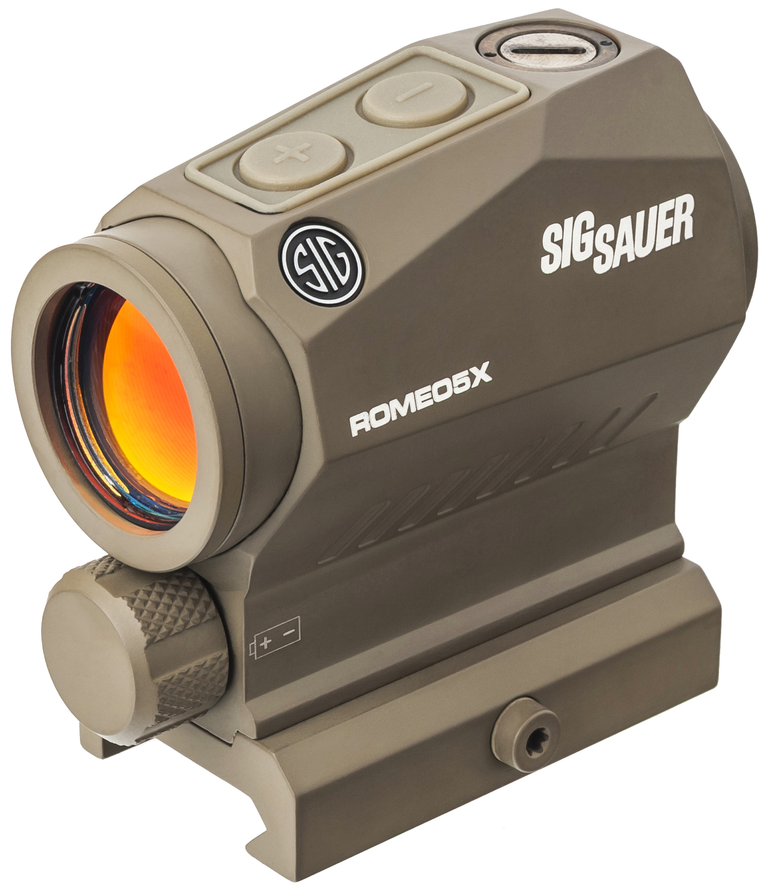 Additional Batteries and Lens Cleaning Cloth Sig Sauer Romeo-MSR 1x20mm 2 MOA Red Dot Sight FDE 