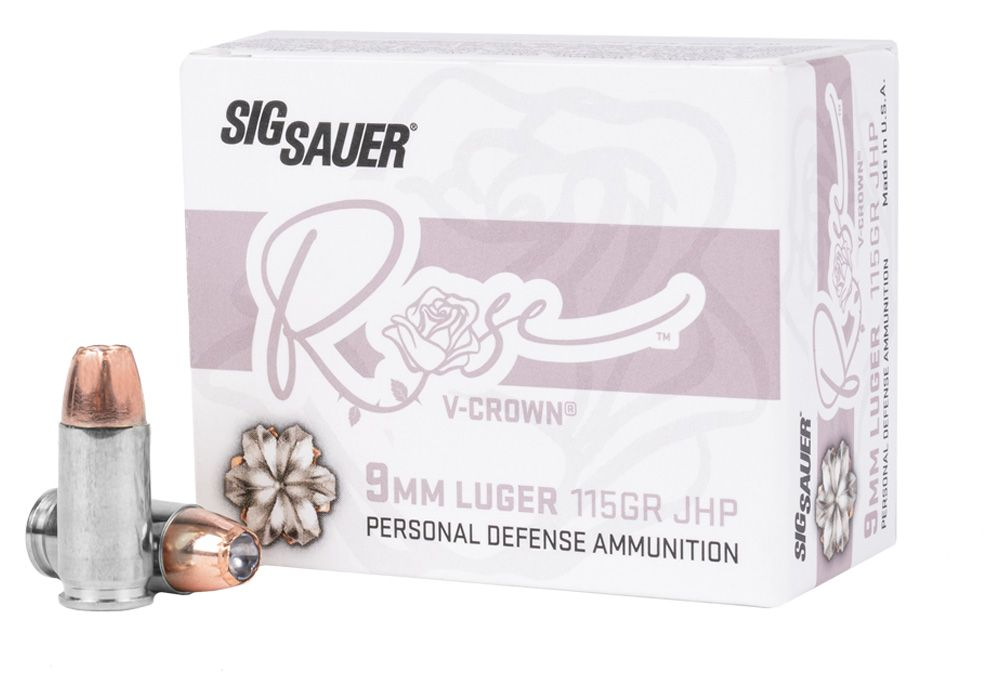 SIG SAUER 9mm Luger 115 Grain Elite V-Crown Jhp Pistol Ammunition