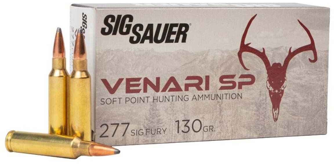 SIG SAUER Venari 277 Sig Fury 130 Grain Soft Point Brass Cased Rifle Ammunition