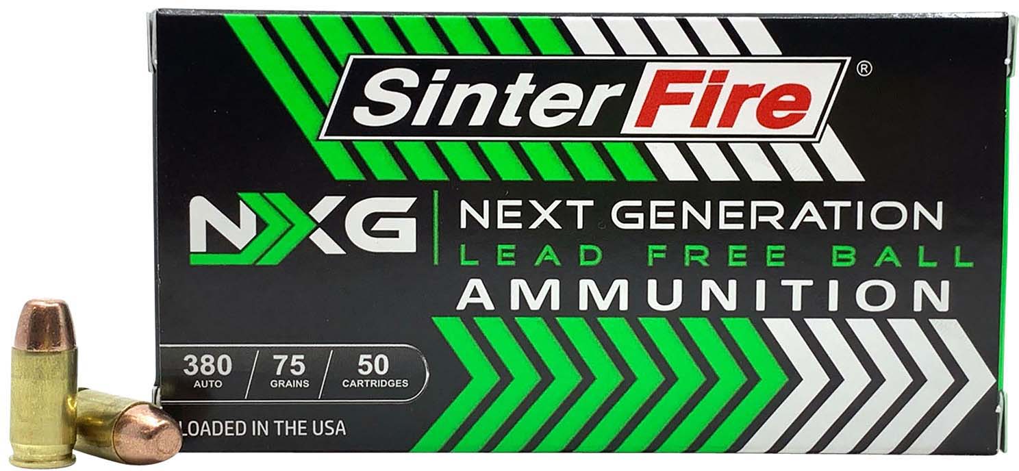 SinterFire NXG Lead Free Ball 380 Auto 75 Monolithic Copper Grain Brass  Cased Pistol Ammunition 855040006426 30% Off