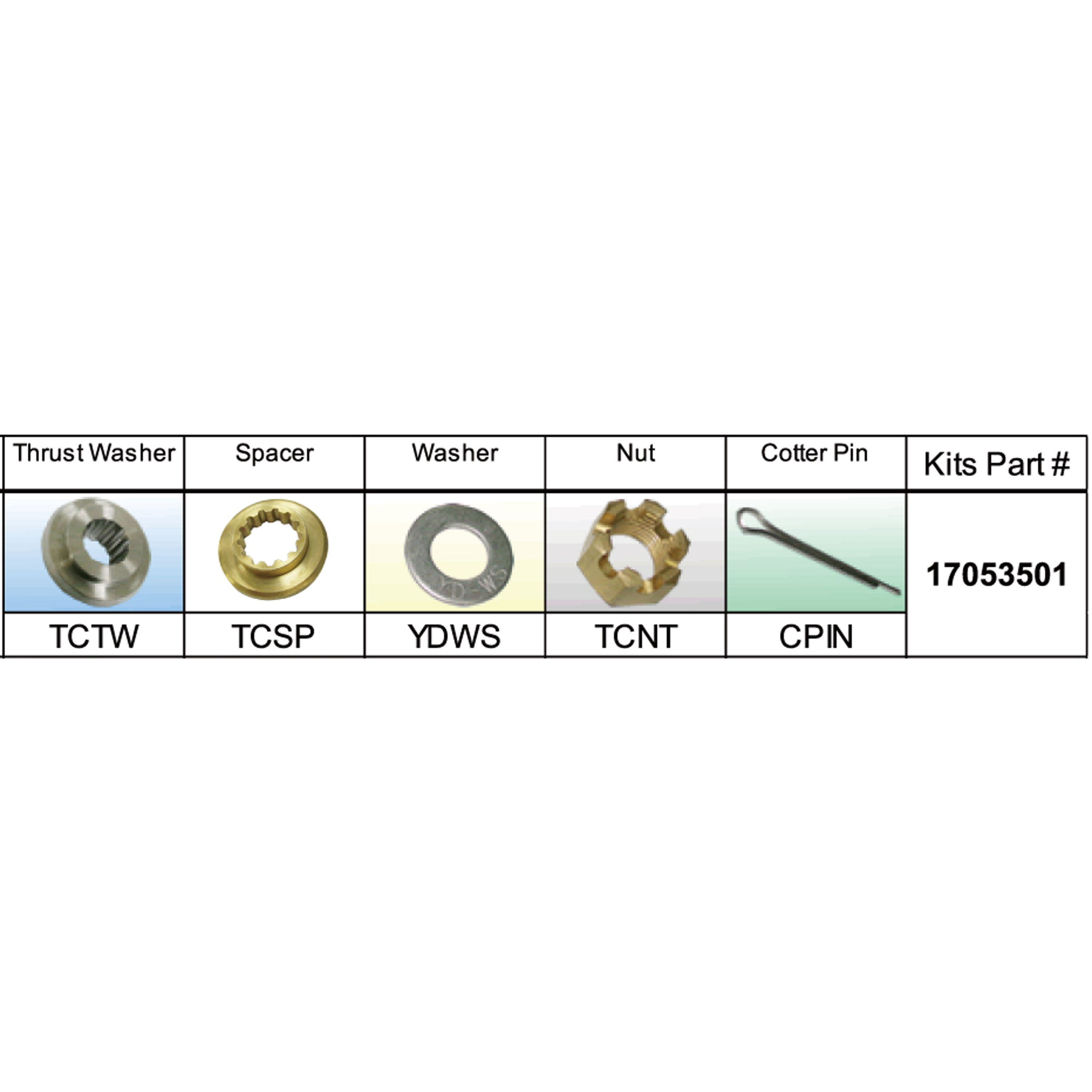 Solas 17053501 Tc Pkt Propeller Kit For Nissan/Tohatsu 35 55 Hp