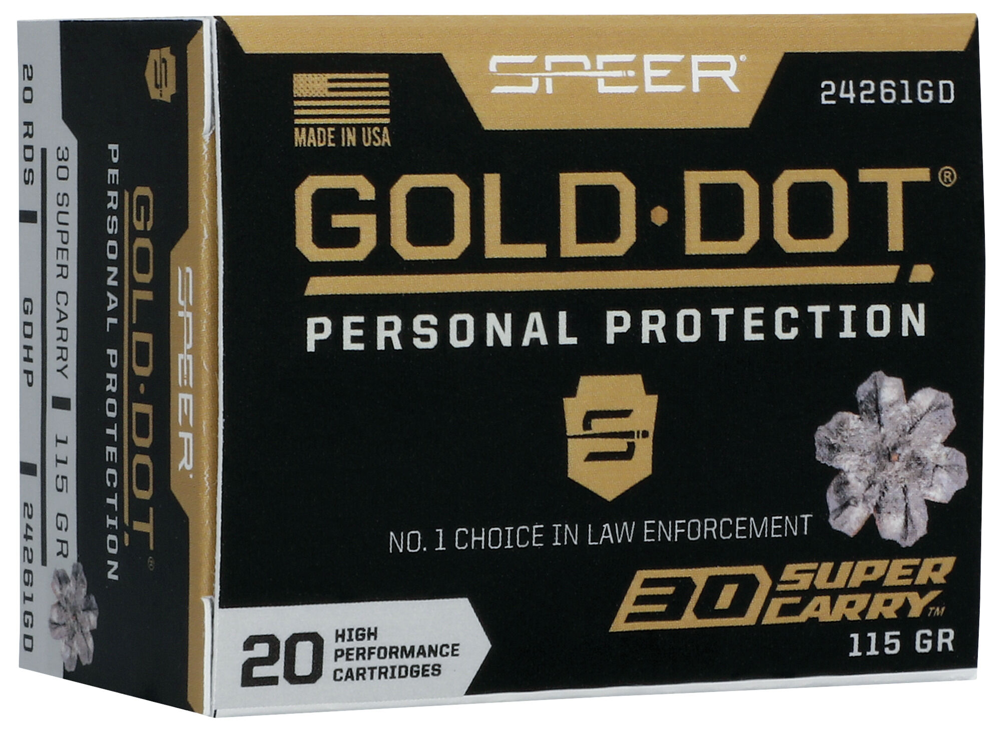 Speer .30 Super Carry 115 Grain GDHP Nickle Plated Brass Centerfire Pistol Ammunition