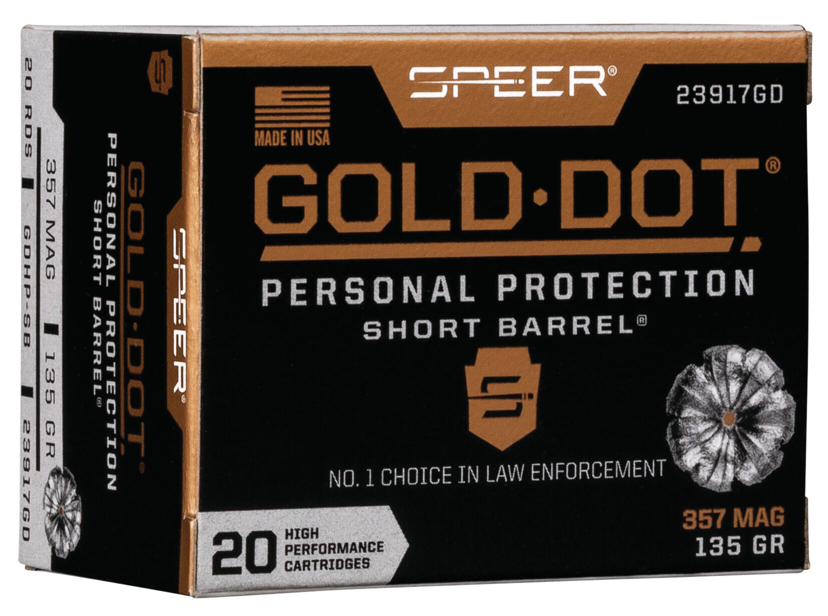Speer Gold Dot .357 Magnum 135 Grain Gold Dot Hollow Point Short Barrel Centerfire Pistol Ammunition