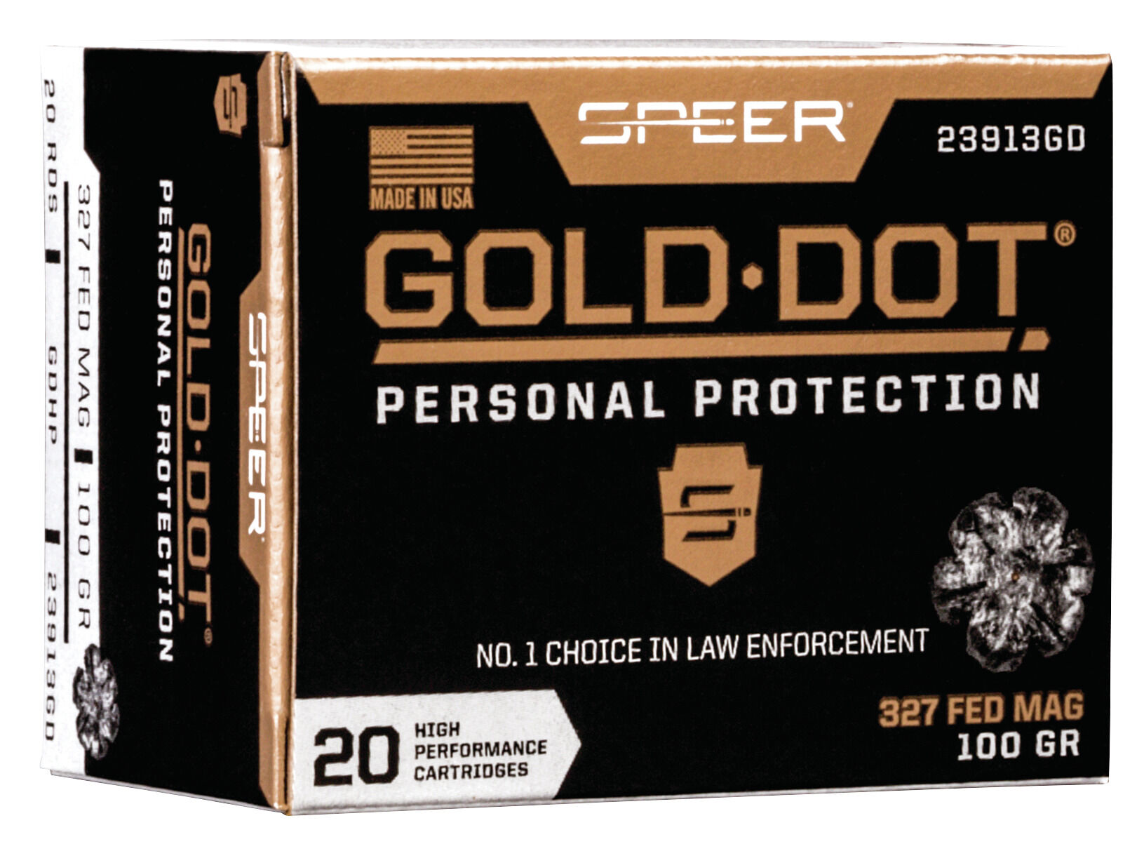 Speer Gold Dot .327 Federal Mag 100 Grain Gold Dot Hollow Point Centerfire Pistol Ammunition