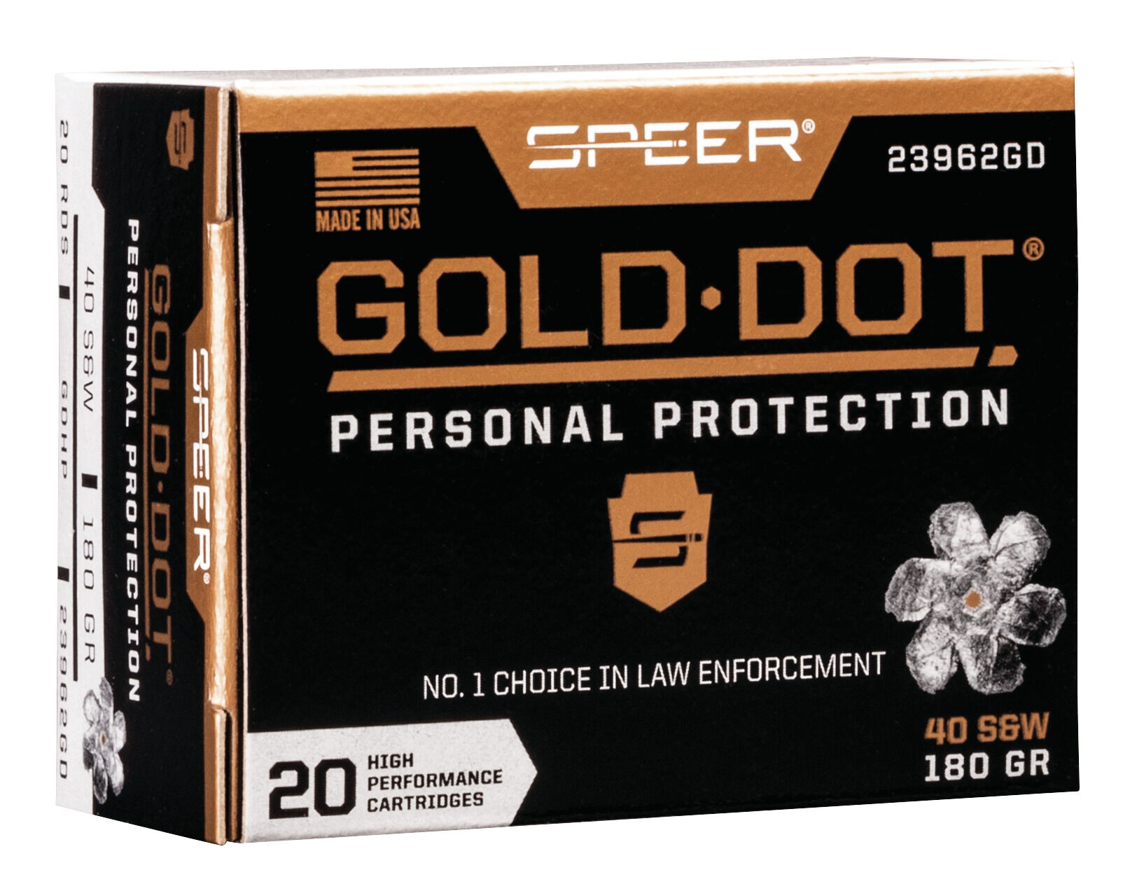 Speer Gold Dot .40 S&W 180 Grain Gold Dot Hollow Point Centerfire Pistol Ammunition