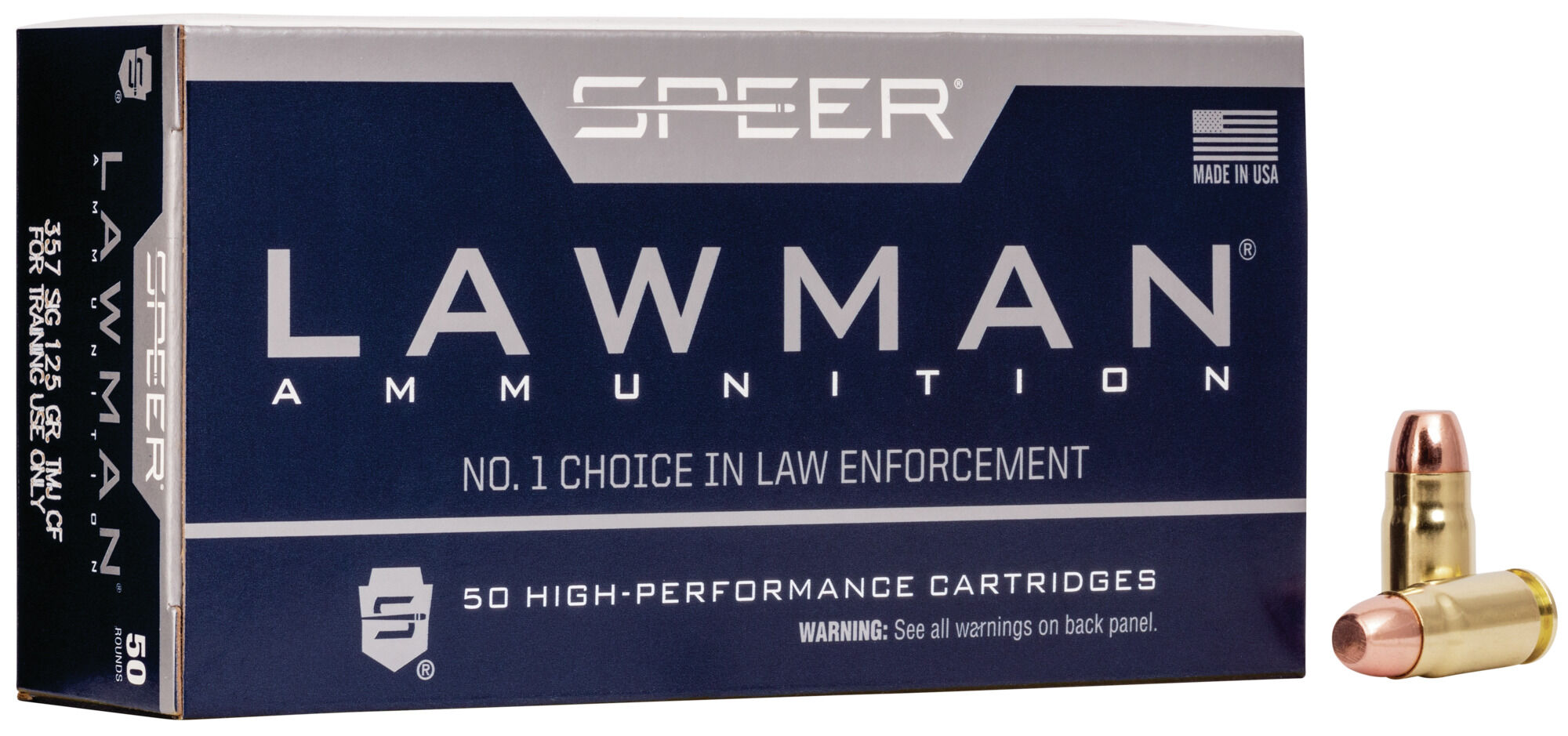 Speer Lawman Handgun CleanFire Training .357 SIG 125 Grain Total Metal Jacket Centerfire Pistol Ammunition