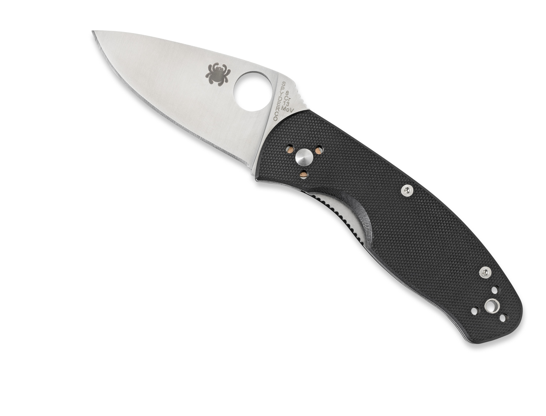 Spyderco Persistence Silver 6.8in Folding Knife - Black G-10 Handle | 5 ...