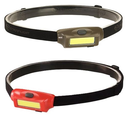 w Streamlight 61706 Bandit-Includes Elastic headstrap and USB Cord-Coyote with Red LED-Clam