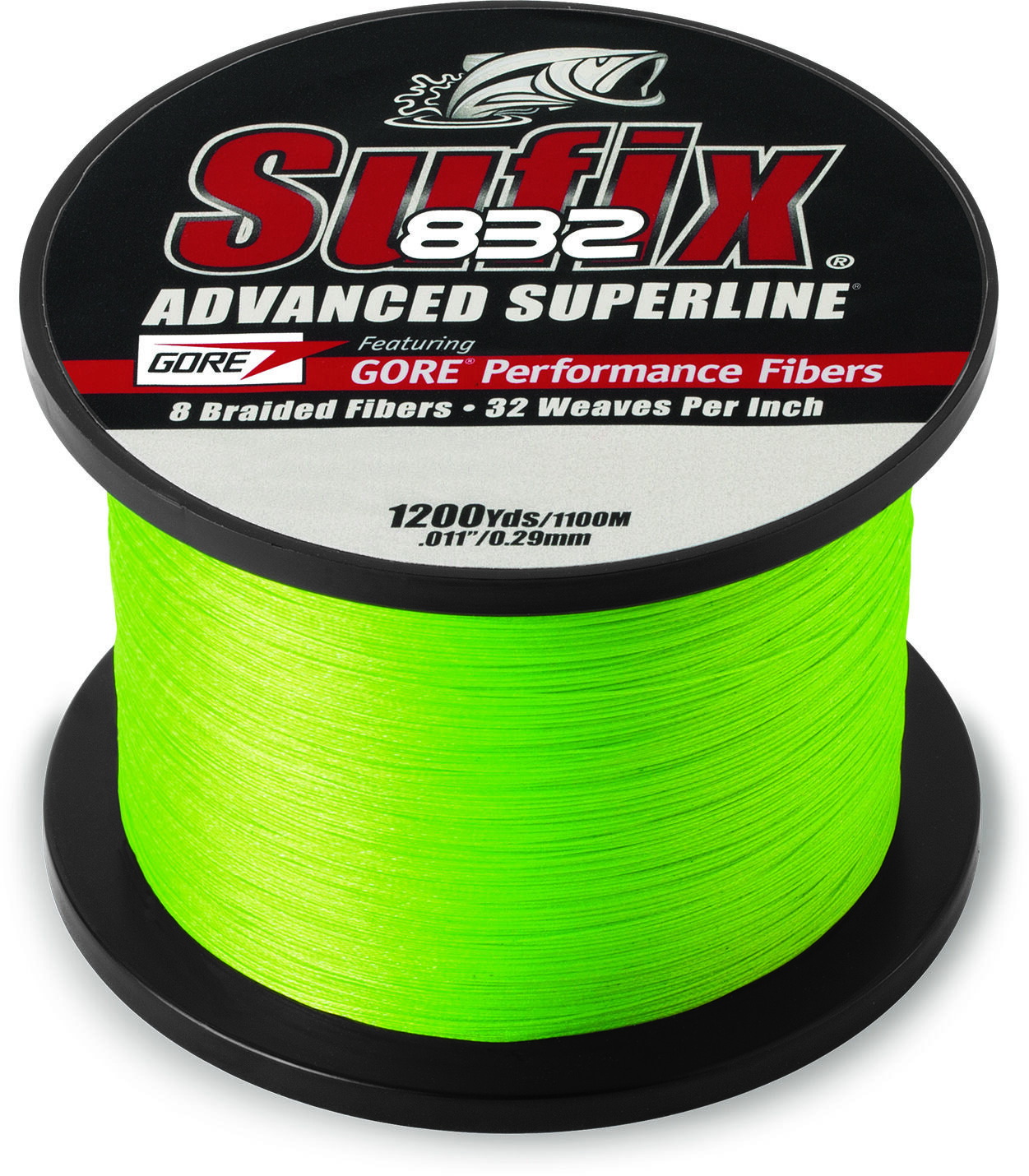 Sufix 832 Advanced Superline Braid - 10lb - Low-Vis Green - 1200 yds
