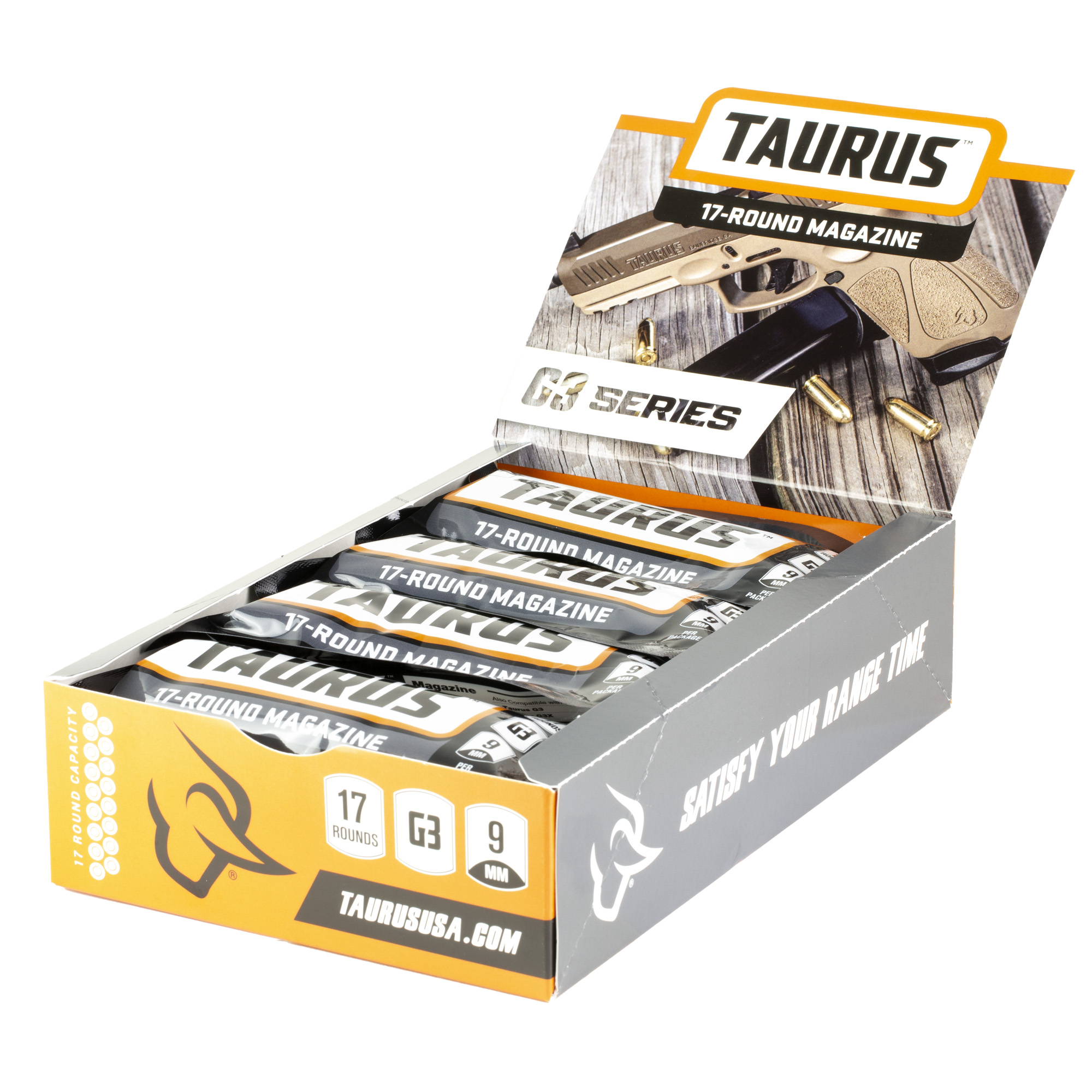 Taurus G3 Magazine Pop Display 12 Mags 17 Round 9mm Luger Pistol Magazine w/ Polymer Base Plate