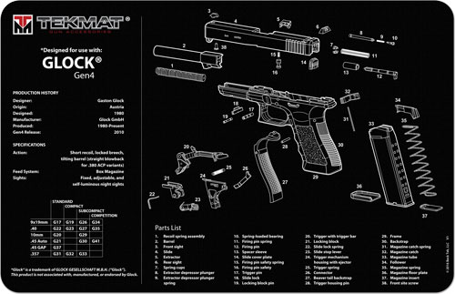 Tekmat Armorers Bench Mat 11 X17 Glock Generation 4 33 Off 4