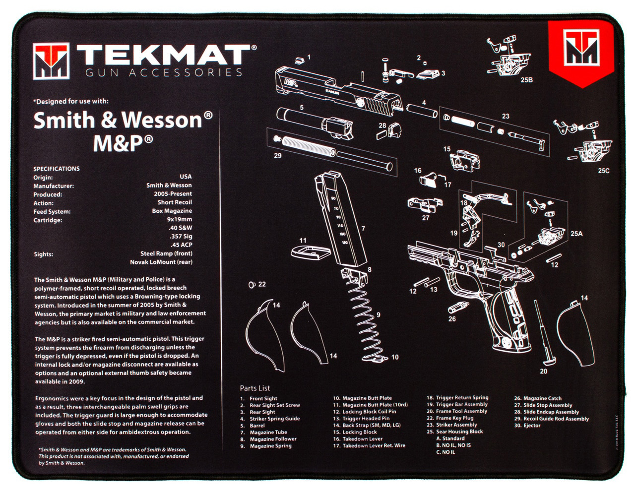 TekMat Armorer's Ultra Bench Gun Cleaning Mat (Model: AR-15