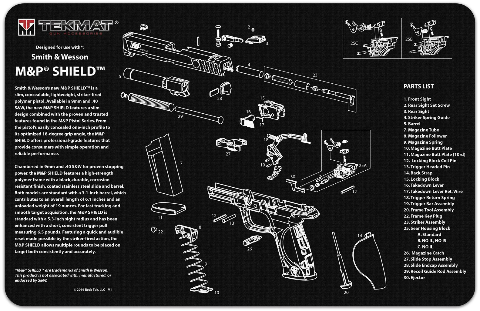 AR-15 and M-16 Gun Cleaning and Parts Mat