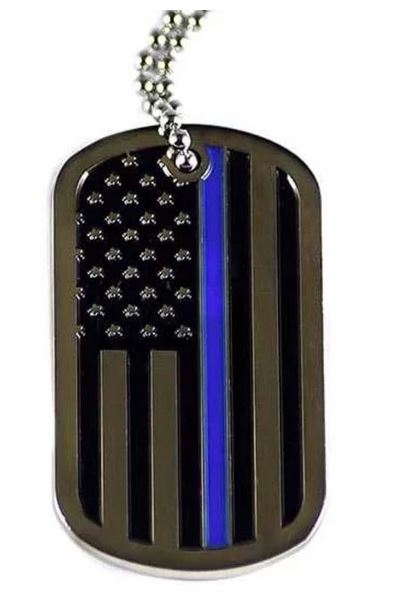 Thin blue hotsell line dog tag