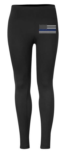 Thin blue 2024 line leggings womens