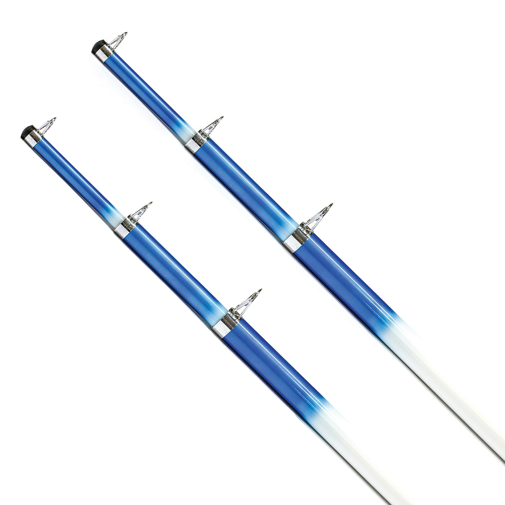 Tigress 15' Telescoping Fiberglass Outrigger Poles 1-1/8" O.D White/Blue Pai...
