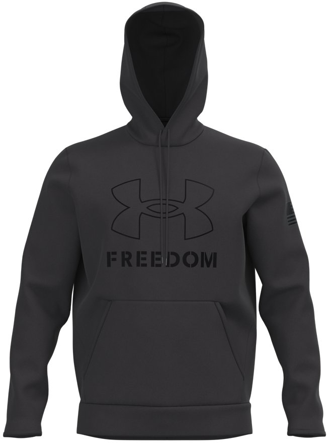 UNDER ARMOUR FREEDOM HOODIE EMBOSSED MENS CARBON BLACK