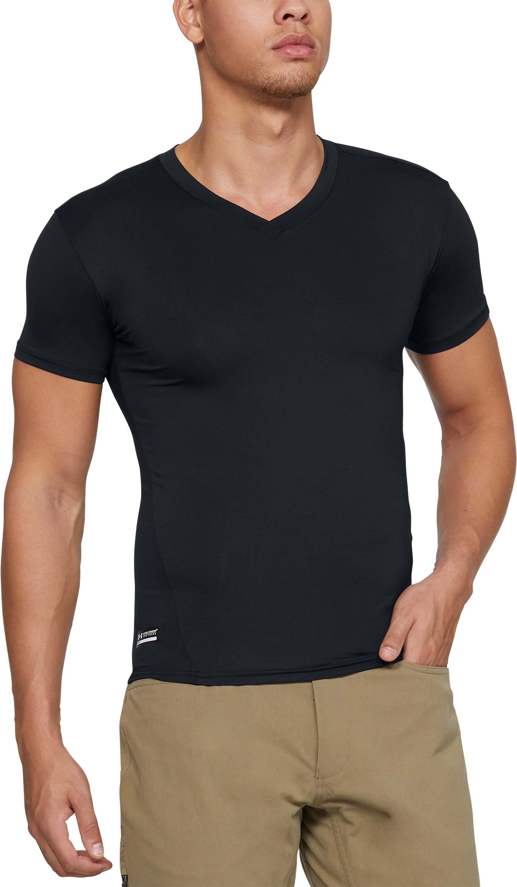 Under Armour Tactical HeatGear Compression SS V-Neck Shirts - Men's | Shipping over $49!
