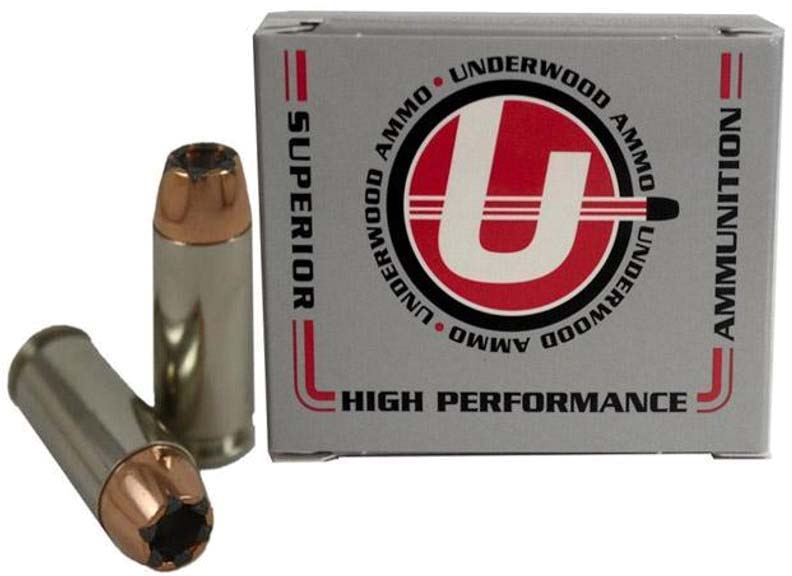 Underwood Ammo 10mm Auto 165 Grain Jacketed Hollow Point Nickel Plated Brass Cased Pistol Ammunition