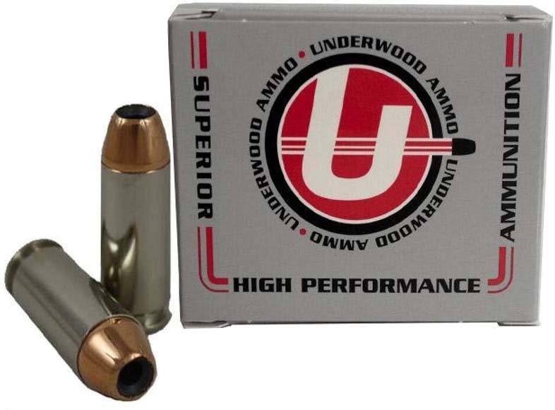 Underwood Ammo 10mm Auto 180 Grain Jacketed Hollow Point Nickel Plated Brass Cased Pistol Ammunition