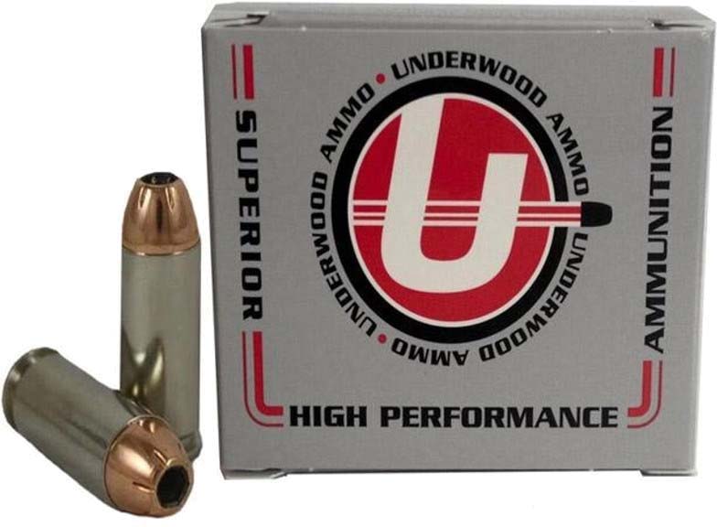 Underwood Ammo 10mm Auto 180 Grain XTP Jacketed Hollow Point Nickel Plated Brass Cased Pistol Ammunition