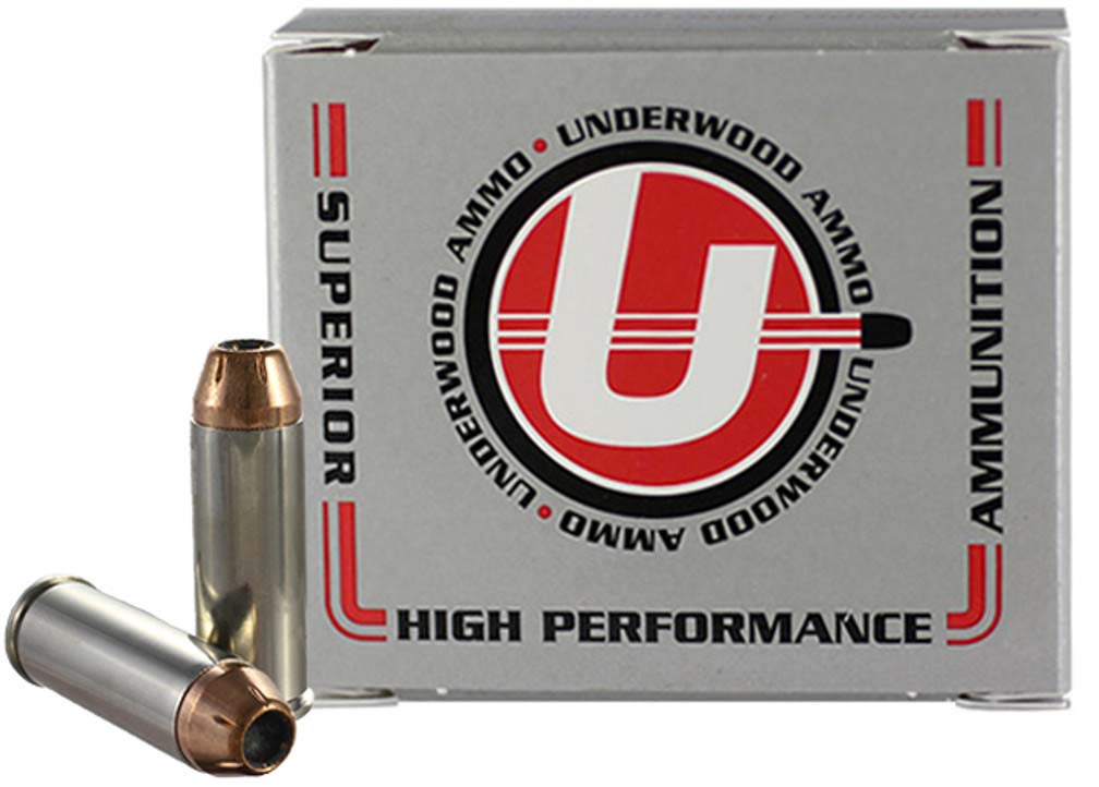 Underwood Ammo .45 Colt 250 Grain Jacketed Hollow Point Nickel Plated Brass Cased Pistol Ammunition