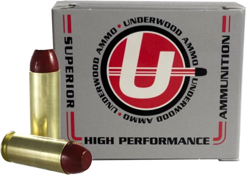 Underwood Ammo .45 Winchester Magnum 255 Grain Coated Hard Cast Nickel Plated Brass Cased Pistol Ammunition
