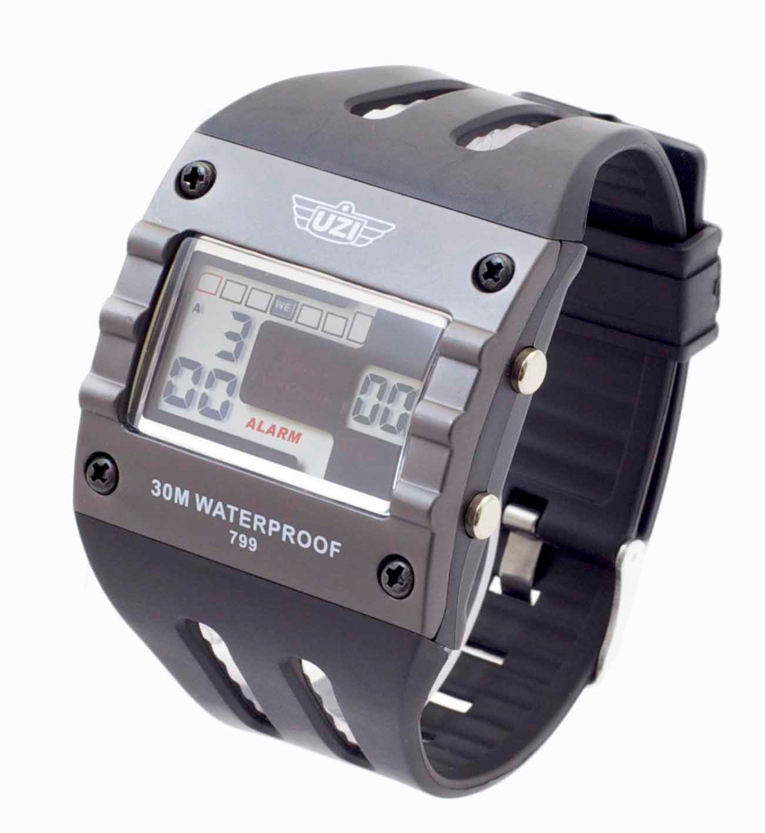 black waterproof digital watch