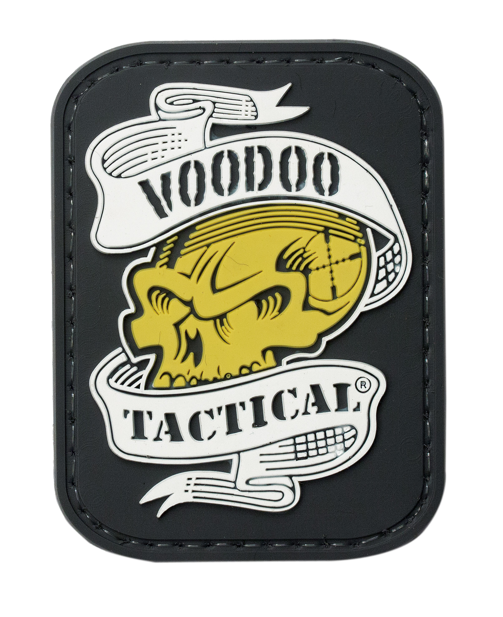 Voodoo Tactical Skull w/ Ribbon Rubber Patch | Free Shipping over $49!