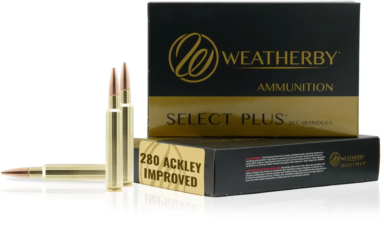 Weatherby 280 Ackley 168 Grain Classic Hybrid Rifle Ammunition