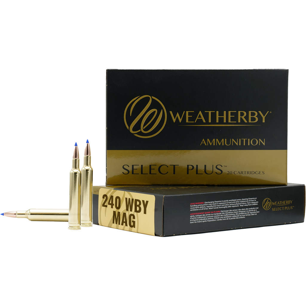 Weatherby Select Plus .240 Weatherby Magnum 72 Grain Hammer Custom Brass Cased Centerfire Rifle Ammunition