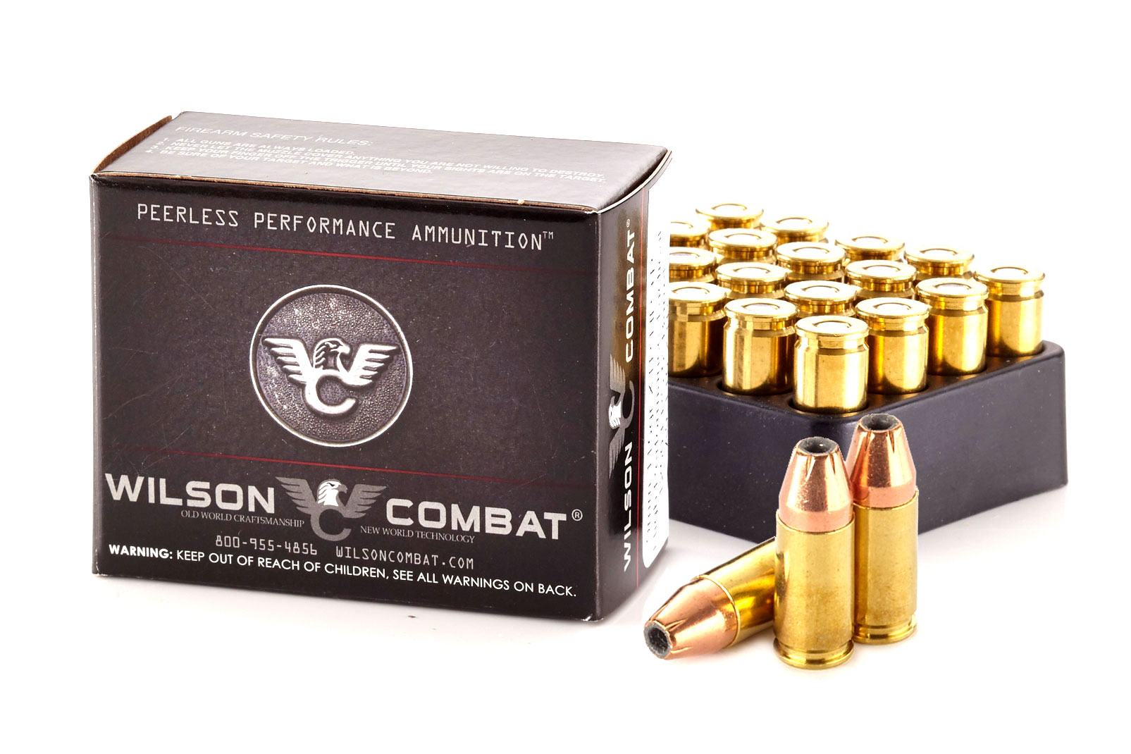 Wilson Combat Hornady XTP 9mm Luger +P 115 Grain Brass Cased Pistol Ammunition