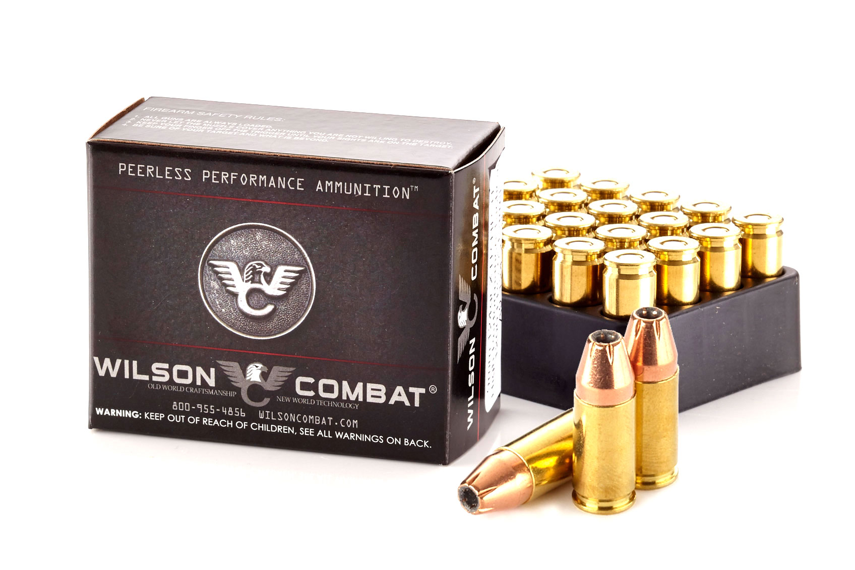 Wilson Combat Hornady XTP 9mm Luger +P 124 Grain Brass Cased Pistol Ammunition