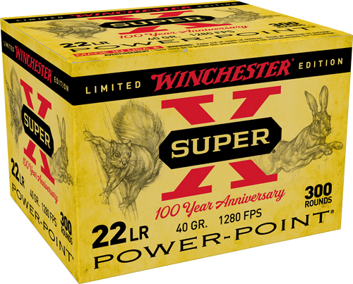 Winchester Ammo Super-X 100th Anniversary .22 Long Rifle 40 Grain Power-Point Rimfire Ammunition