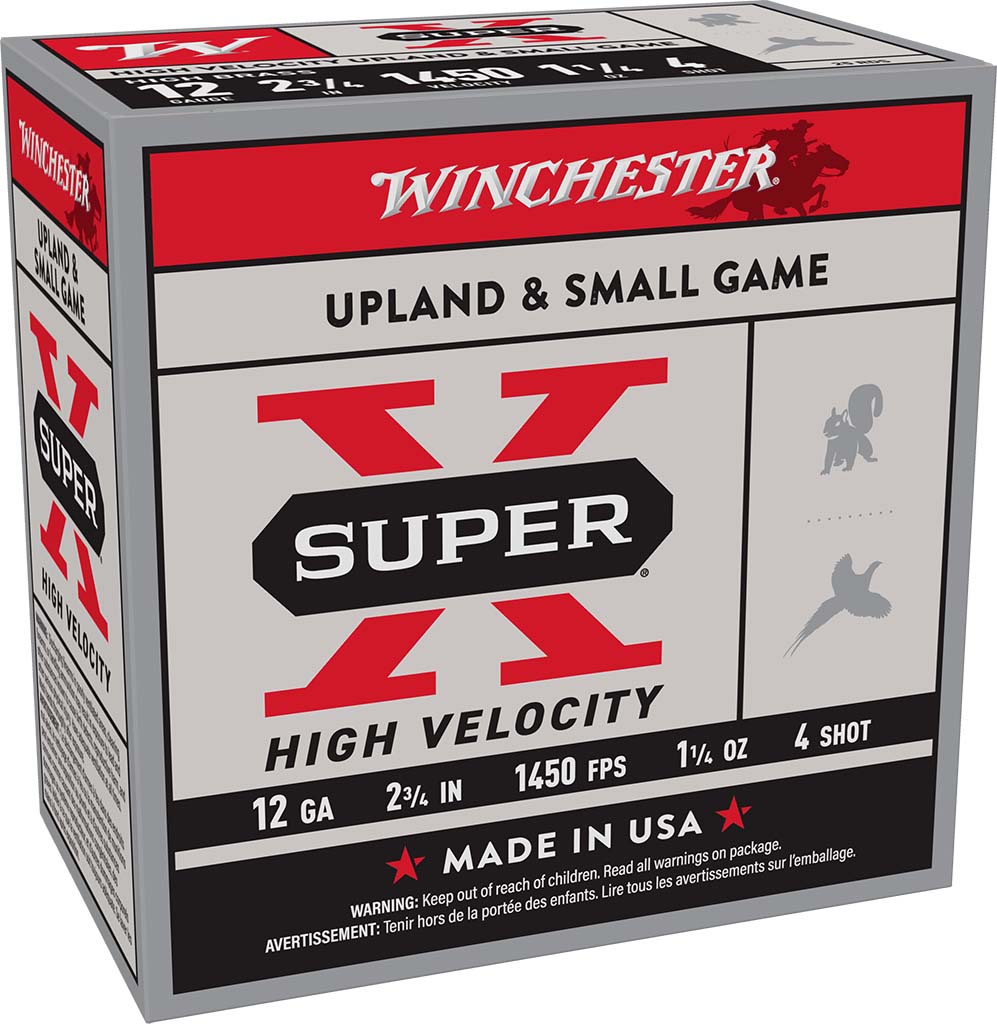 Winchester Ammo X12HV4 Super X High Velocity 12 Gauge 2.75" 4 Shot 25 Per Box/ 1