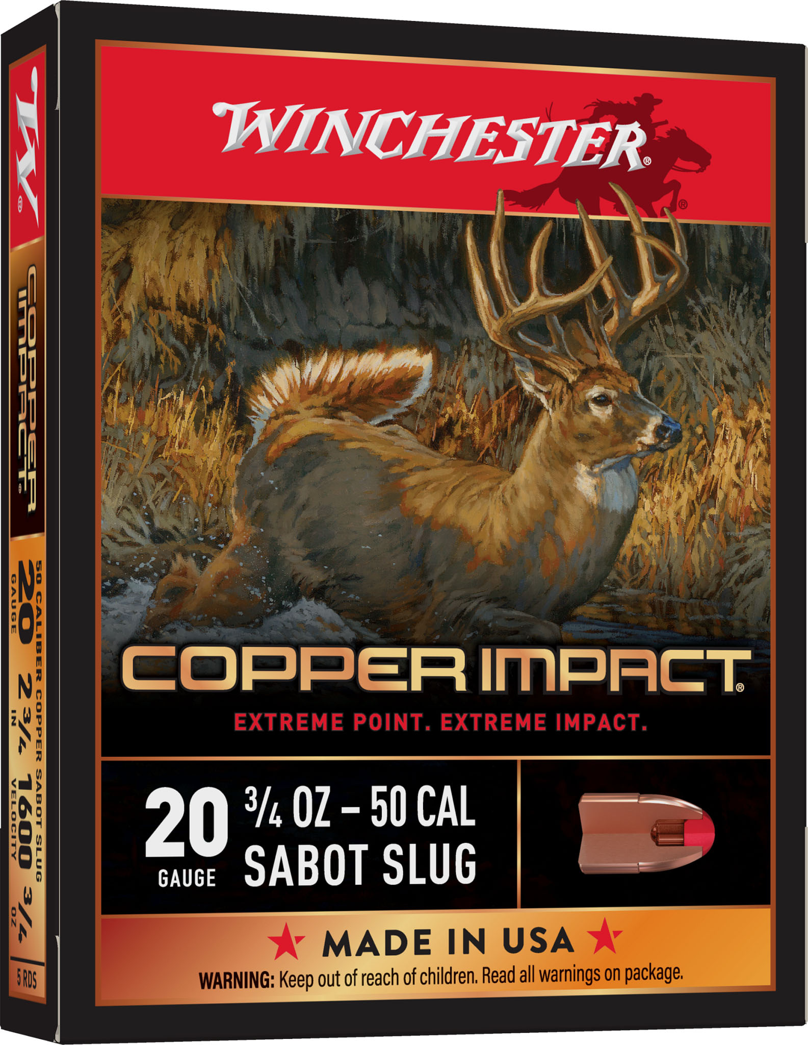 Winchester Copper Impact 20 Gauge 0.75oz 2.75in Centerfire Shotgun Slug Ammunition