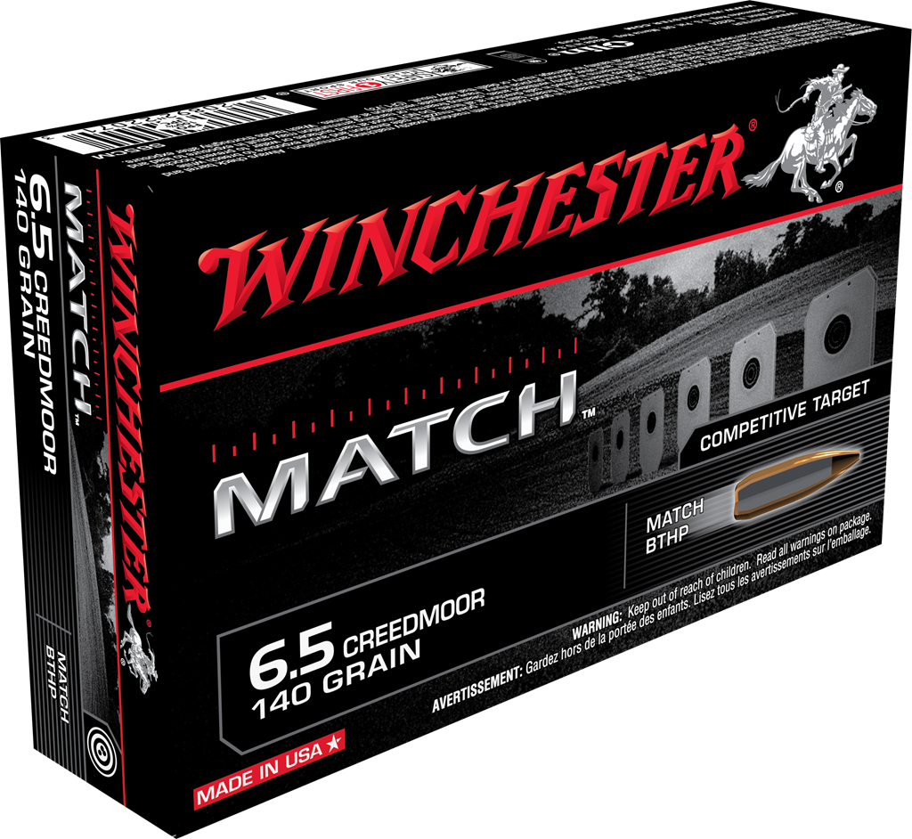 Winchester Match 6.5 Creedmoor 140 grain Boat Tail Hollow Point Centerfire Rifle Ammunition