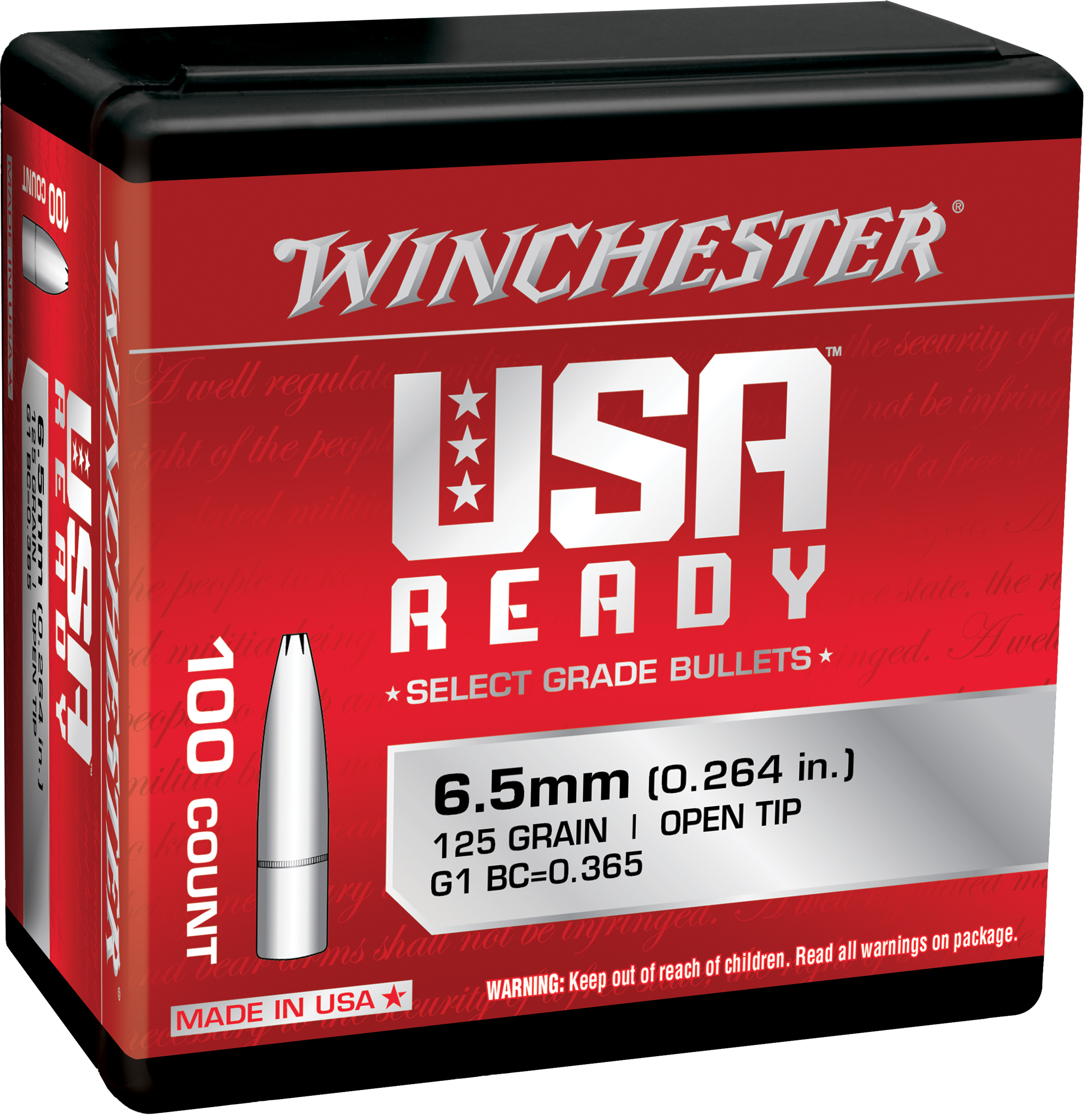 Winchester .264/ 6.5mm Caliber/ .264 Diameter 125gr. OT Centerfire