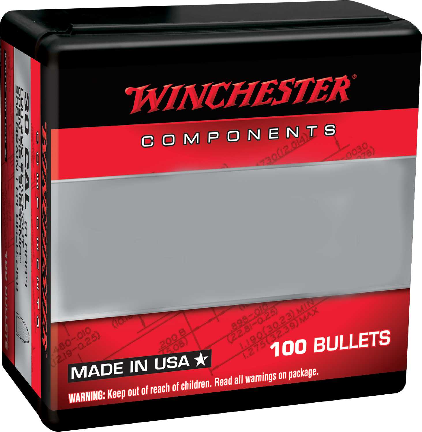 opplanet winchester rifle bullets 6 8 special 115 grain open tip 100 bullets wbr68115 m