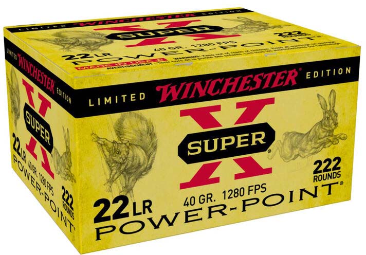 Winchester Super-X .22 Long Rifle 40 Grain Copper Plated Hollow Point Brass Cased Rimfire Ammunition